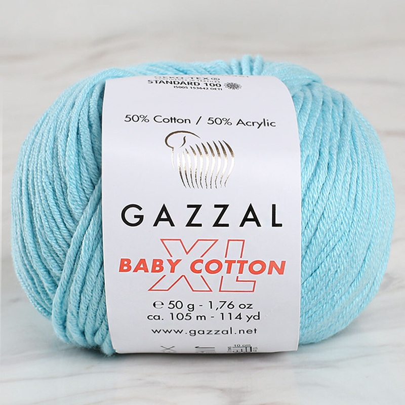 Gazzal Baby Cotton XL Baby Yarn, Cyan – 3451
