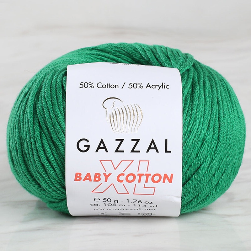 Gazzal Baby Cotton XL Baby Yarn, Green – 3456
