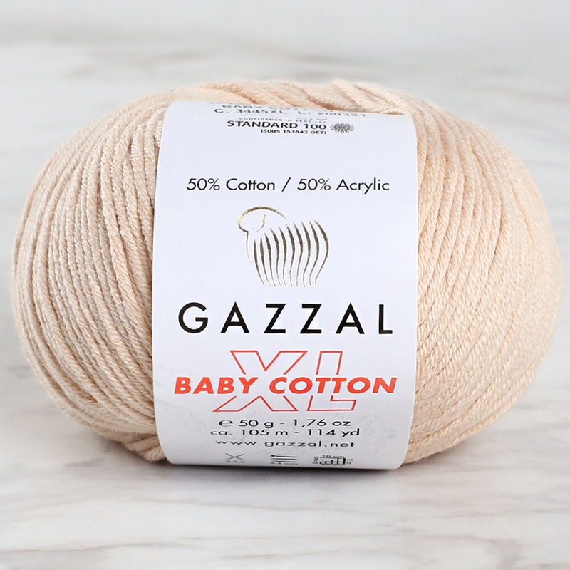 Gazzal Baby Cotton XL Baby Yarn, Light Beige – 3445