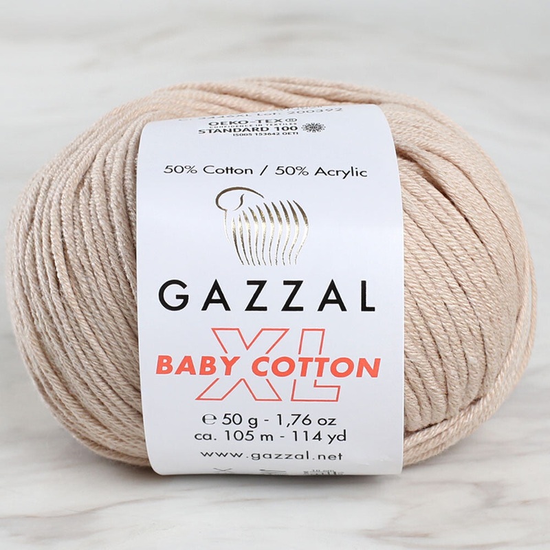 Gazzal Baby Cotton XL Baby Yarn, Light Beige – 3446