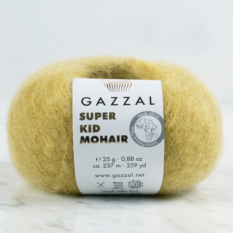 Gazzal Super Kid Mohair 25 Gr Knitting Yarn, Green – 64405