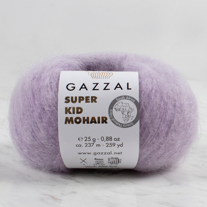 Gazzal Super Kid Mohair  25 Gr Knitting Yarn, Lilac – 64413