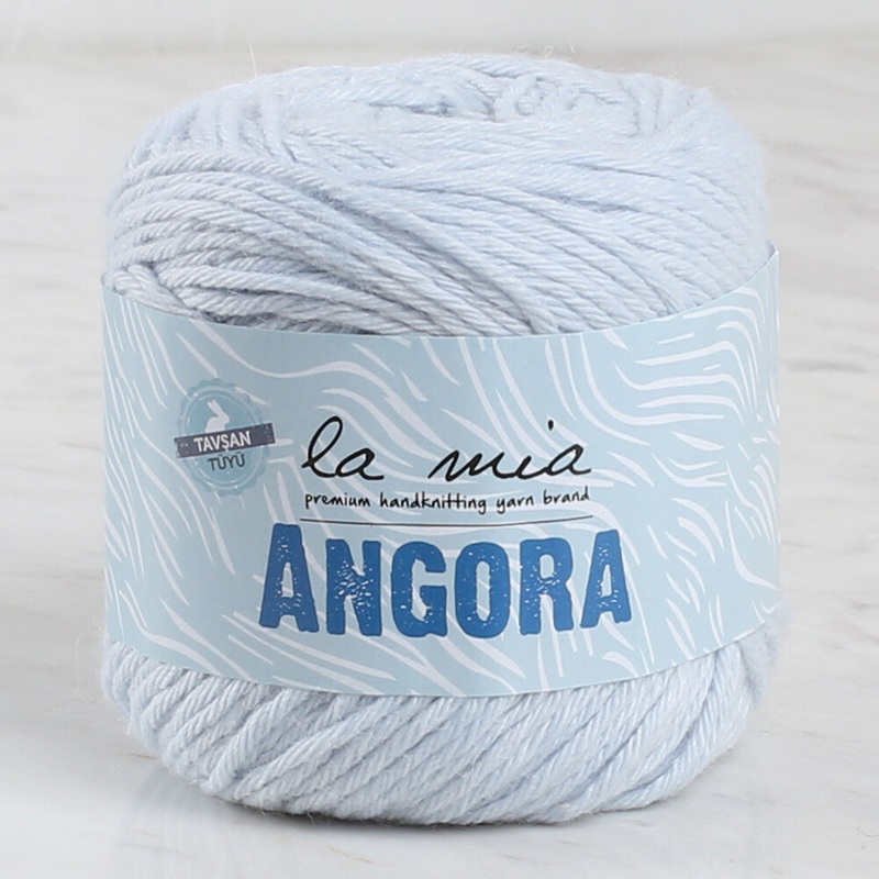 La Mia Angora 50gr Hand Knitting Yarn, Light Blue – L128
