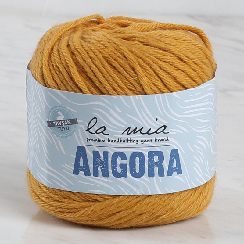 La Mia Angora 50gr Hand Knitting Yarn, Mustard – L123
