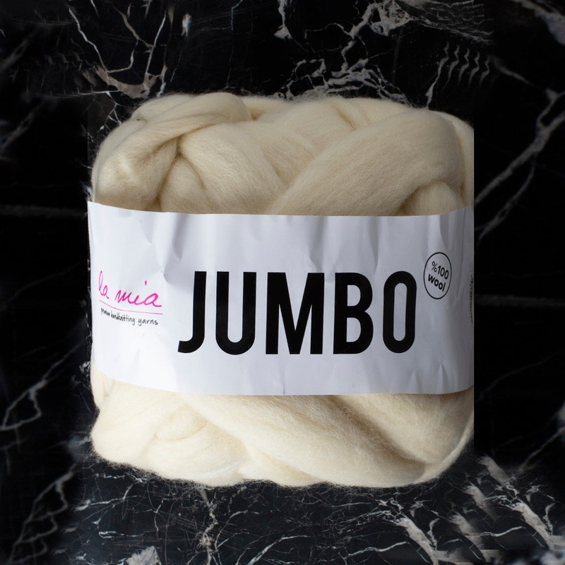 La Mia  Jumbo Merino Wool, Cream – J12