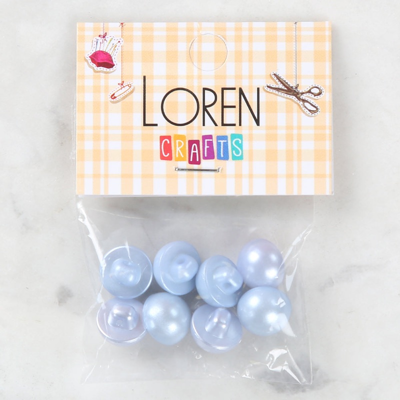Loren Crafts 8 Pack Button, Blue – 156