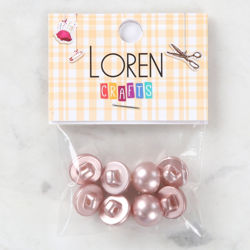 Loren Crafts 8 Pack Button,  Dried Rose – 141