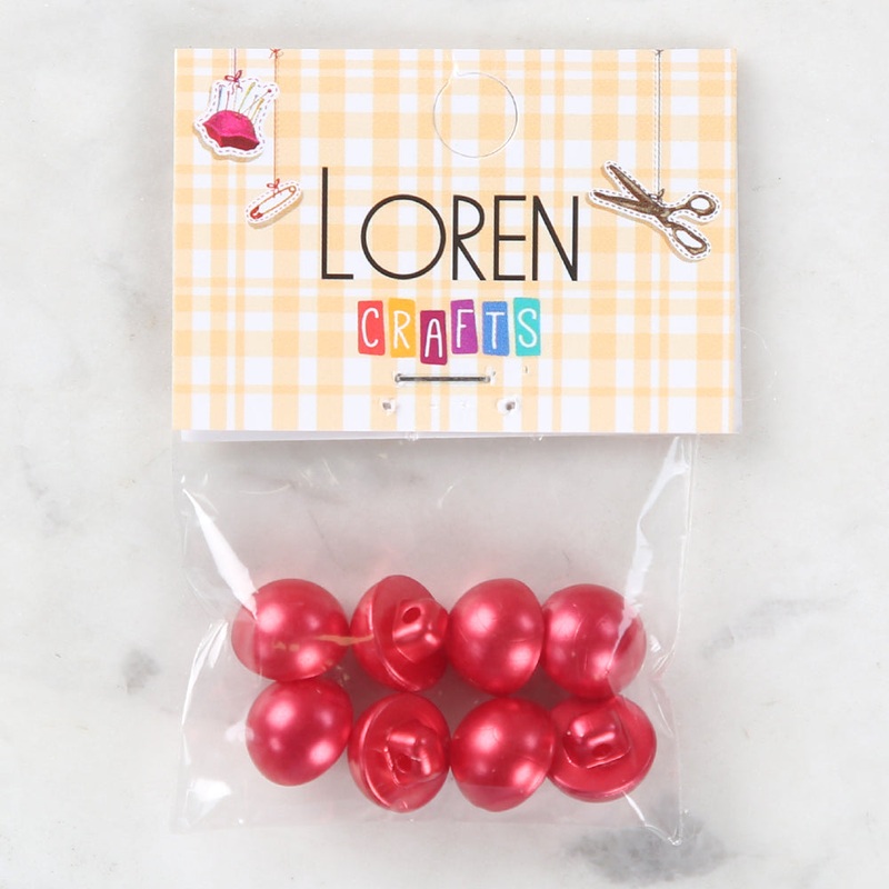 Loren Crafts 8 Pack Button, Fuchsia – 150