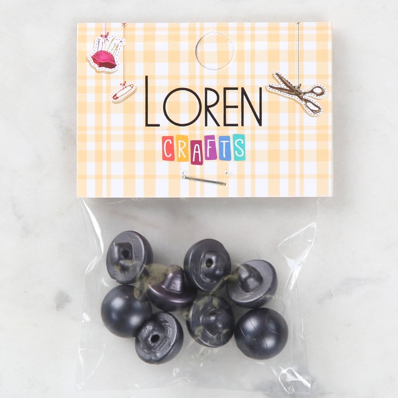 Loren Crafts 8 Pack Button, Grey – 146