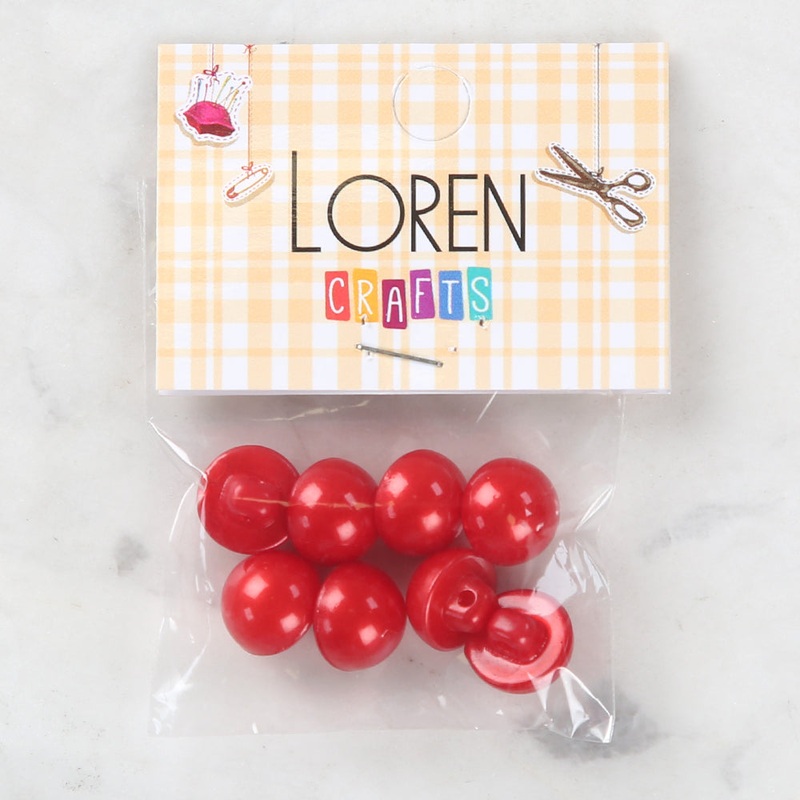 Loren Crafts 8 Pack Button, Red – 149