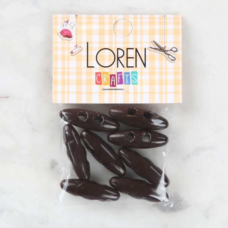 Loren Crafts 8 Pack Shepherd Button, Brown- 54
