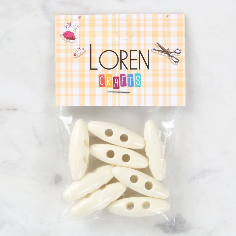 Loren Loren Crafts 8 Pack Shephard Button, Cream – 53