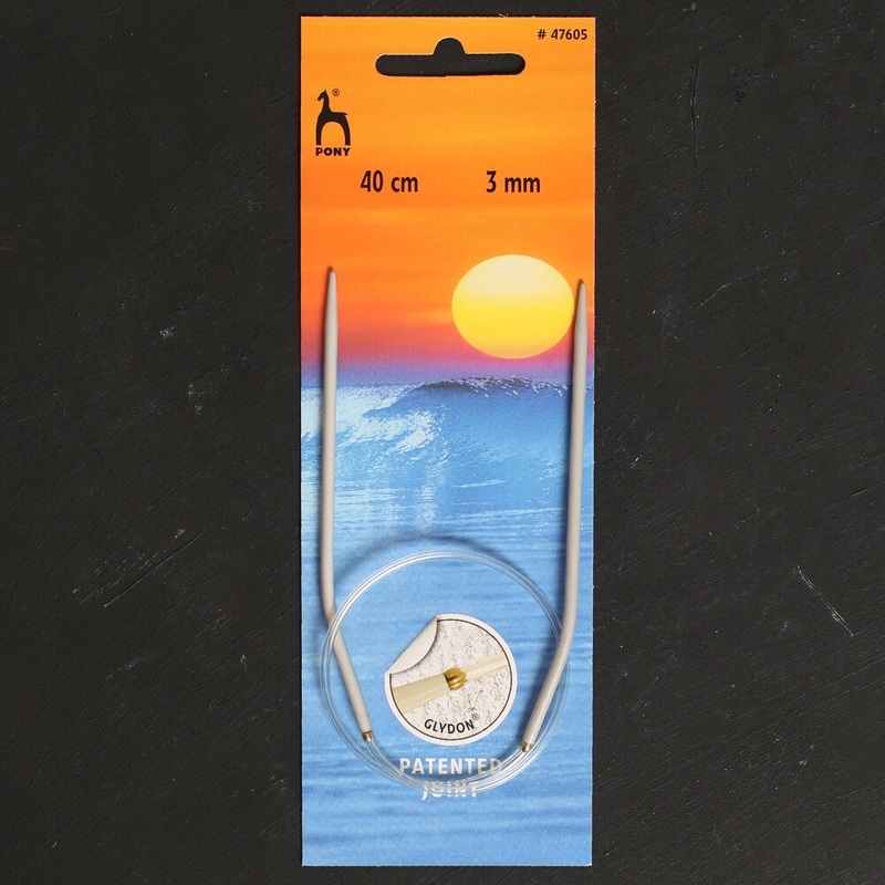 PONY 3 MM 40 CM GLYDON JOINT ALUMINIUM CIRCULAR NEEDLE – 47605