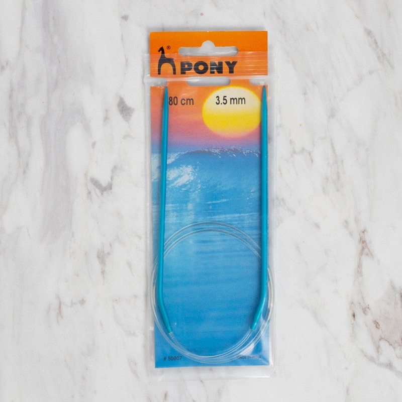 PONY COLOUR  3.5 MM 80 CM CIRCULAR NEEDLE, BLUE – 50807