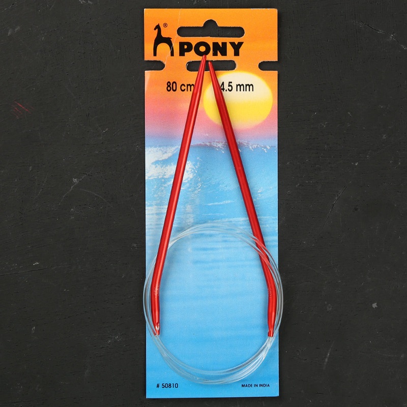 PONY COLOUR 4.5 MM 80 CM CIRCULAR NEEDLE, RED – 50810