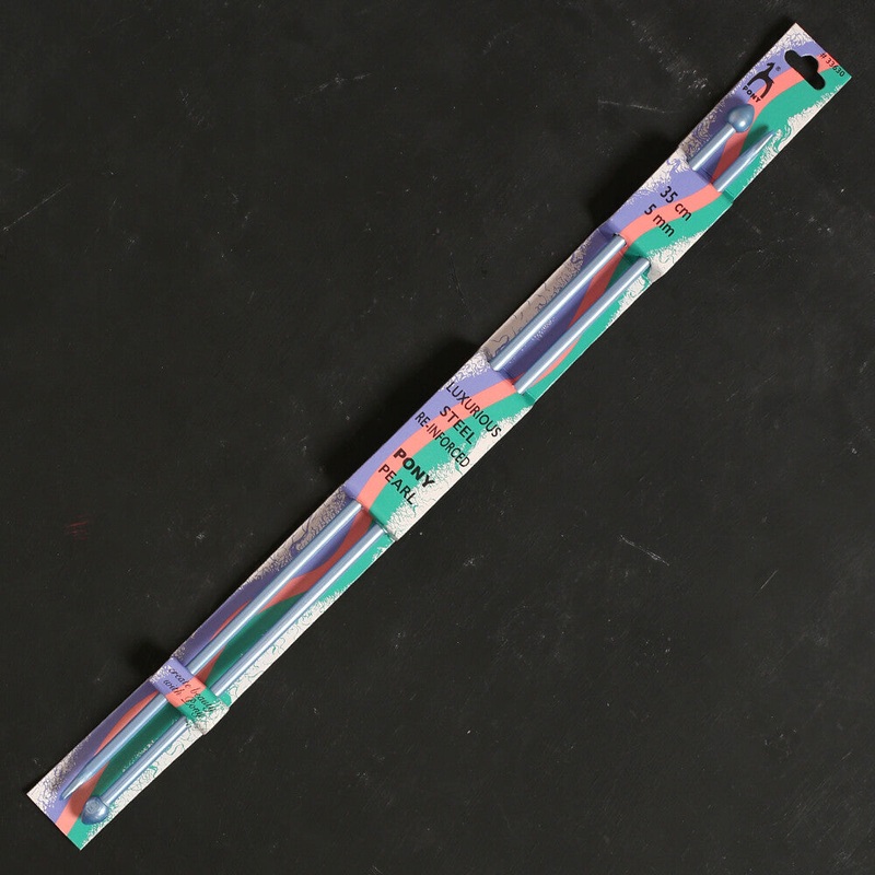Pony Pearl 5 mm 35 cm Plastic Knitting Needle, Green – 33630