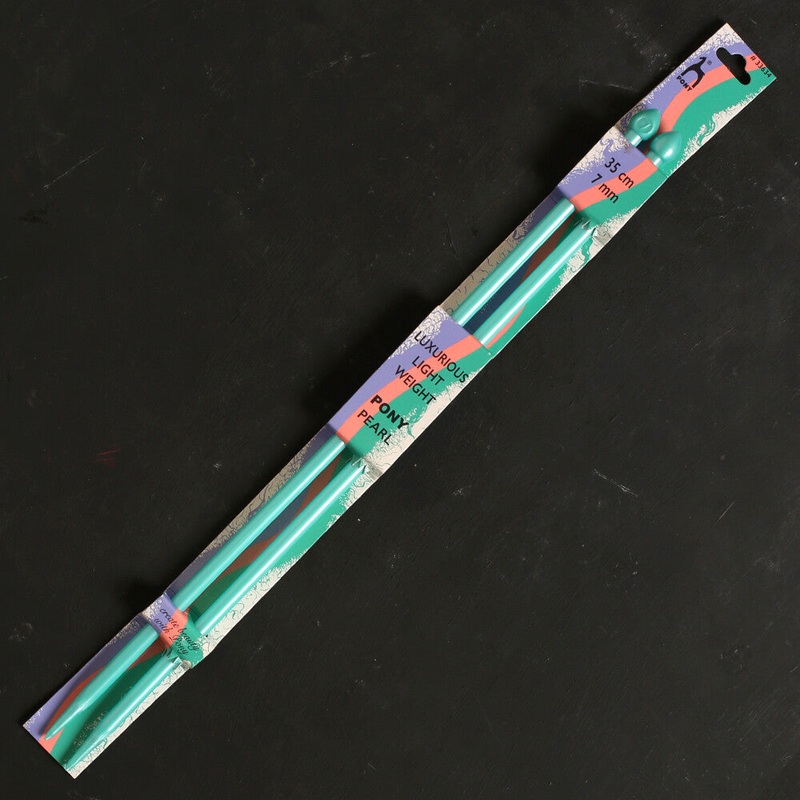 Pony Pearl 7 mm 35 cm Plastic Knitting Needle, Green – 33634