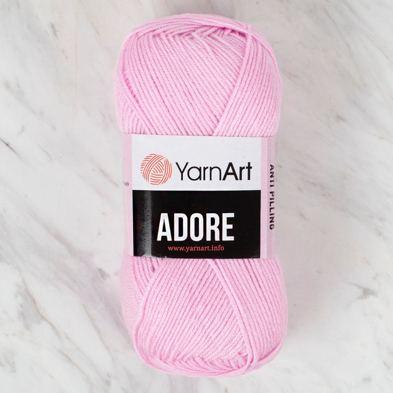 YarnArt Adore Anti-Pilling Yarn, Baby Pink – 338