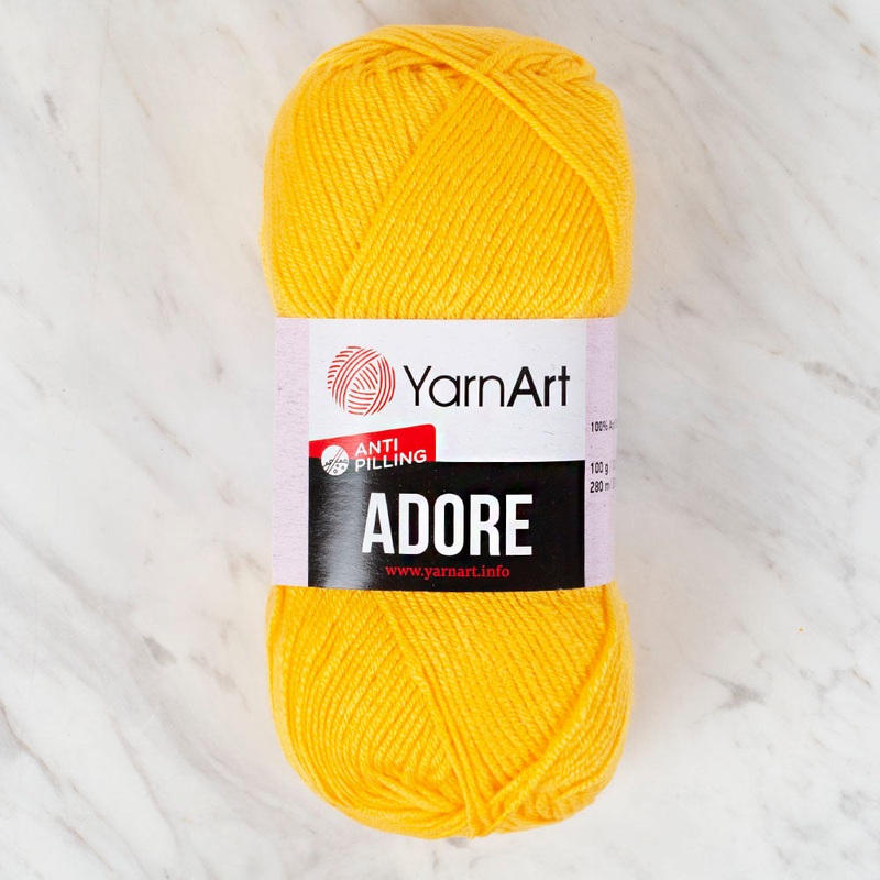 YarnArt Adore Anti-Pilling Yarn, Dark Yellow – 355