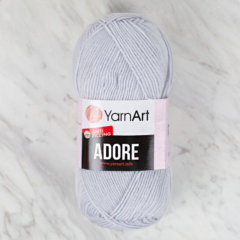 YarnArt Adore Anti-Pilling Yarn, Light Grey – 363
