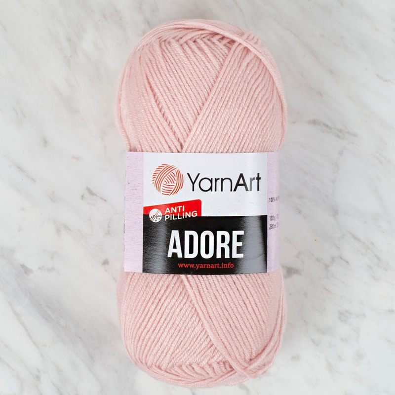 YarnArt Adore Anti-Pilling Yarn, Powder Pink – 364