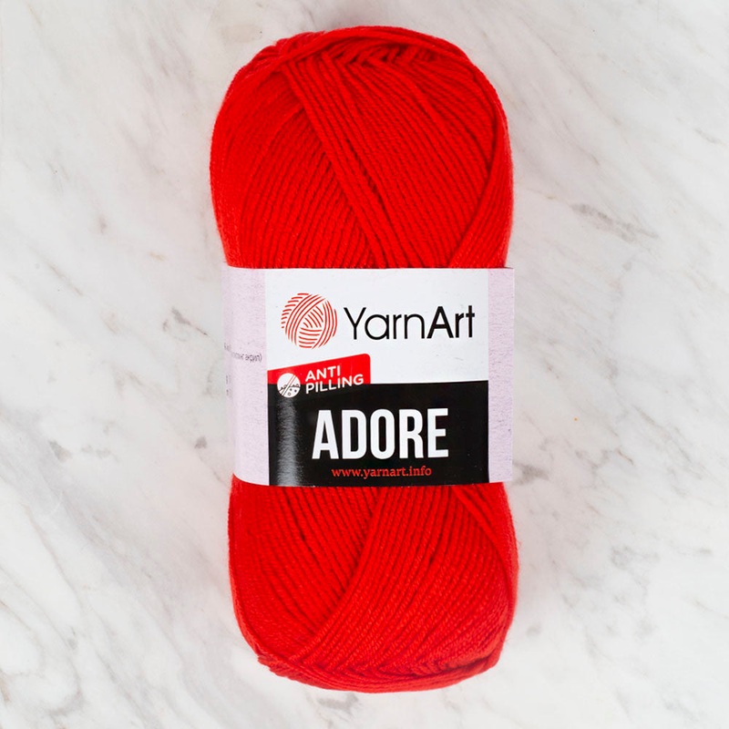 YarnArt Adore Anti-Pilling Yarn, Red – 371