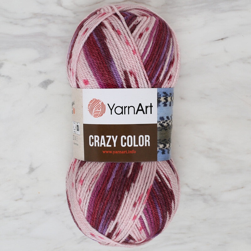 YarnArt Crazy Color Knitting Yarn, Variegated – 168