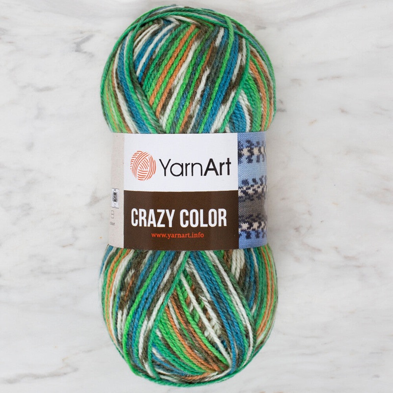 YarnArt Crazy Color Knitting Yarn, Variegated – 177