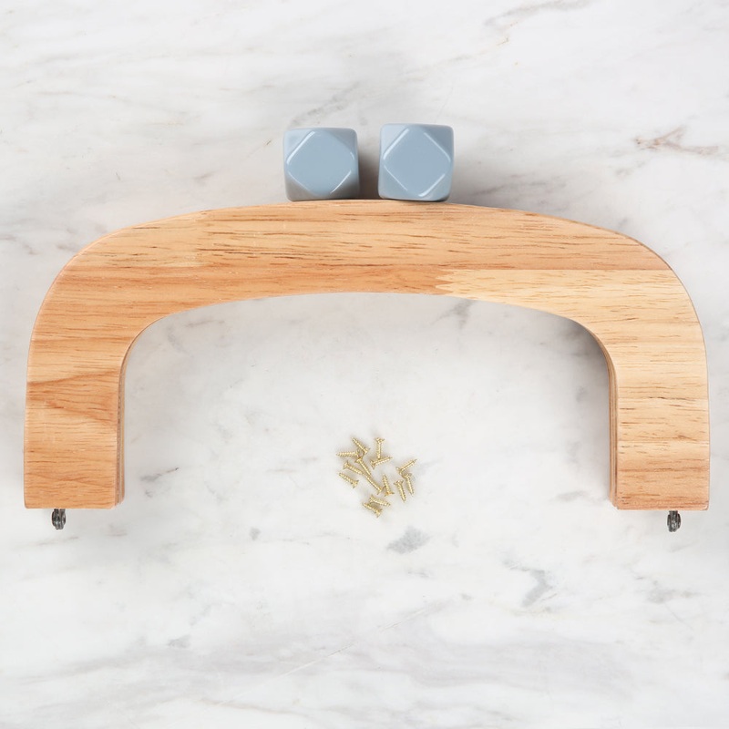 Akaylar Gray Beaded Wooden Purse Frame