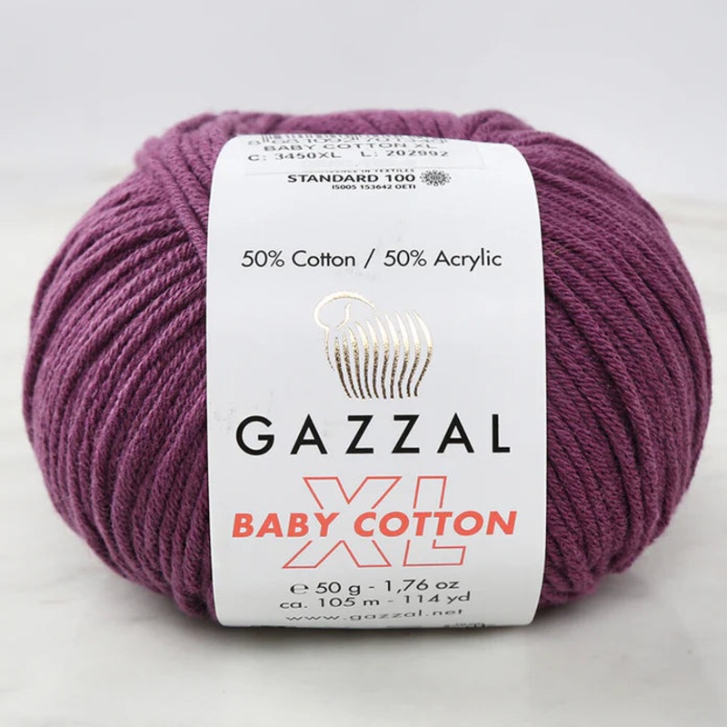 Gazzal Baby Cotton XL Yarn, Purple – 3441XL