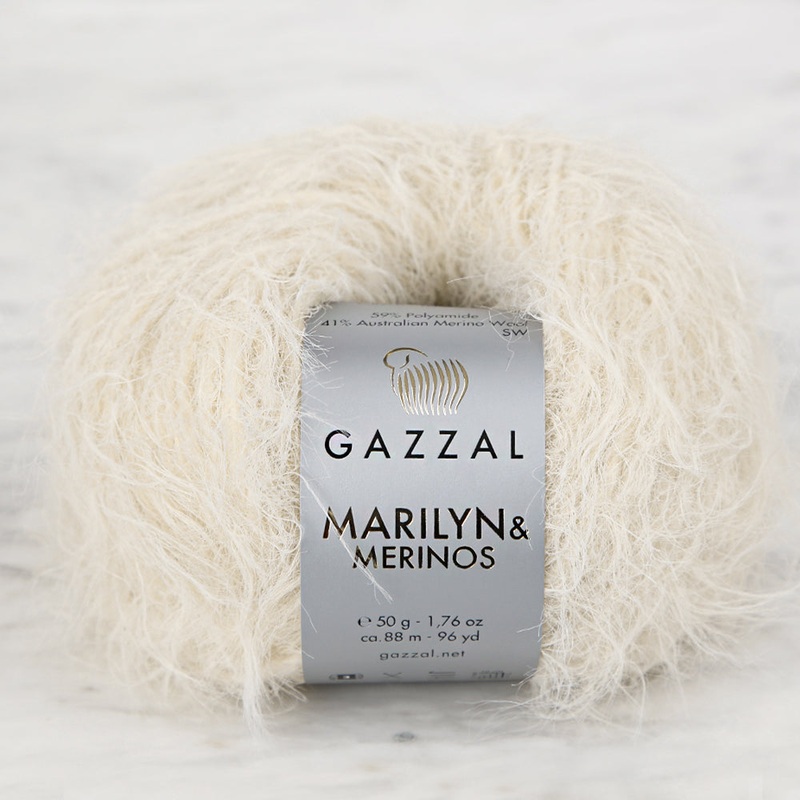 Gazzal Marilyn&Merinos Hand Knitting Yarn, Cream – 8270