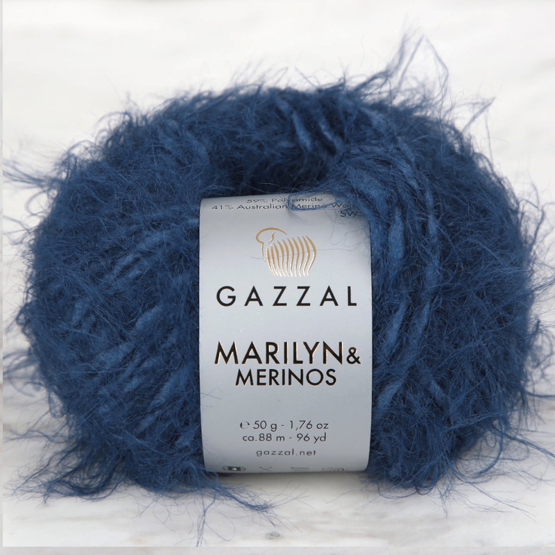 Gazzal Marilyn&Merinos Hand Knitting Yarn, Navy Blue – 8274