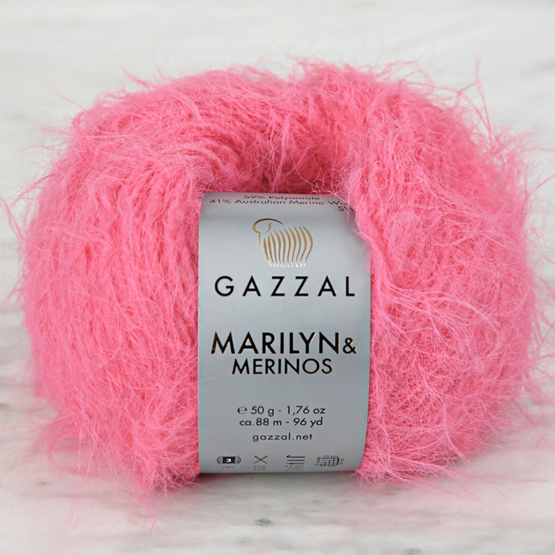 Gazzal Marilyn&Merinos Hand Knitting Yarn, Pink – 8256