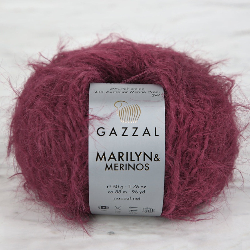 Gazzal Marilyn&Merinos Hand Knitting Yarn, Plum – 8267