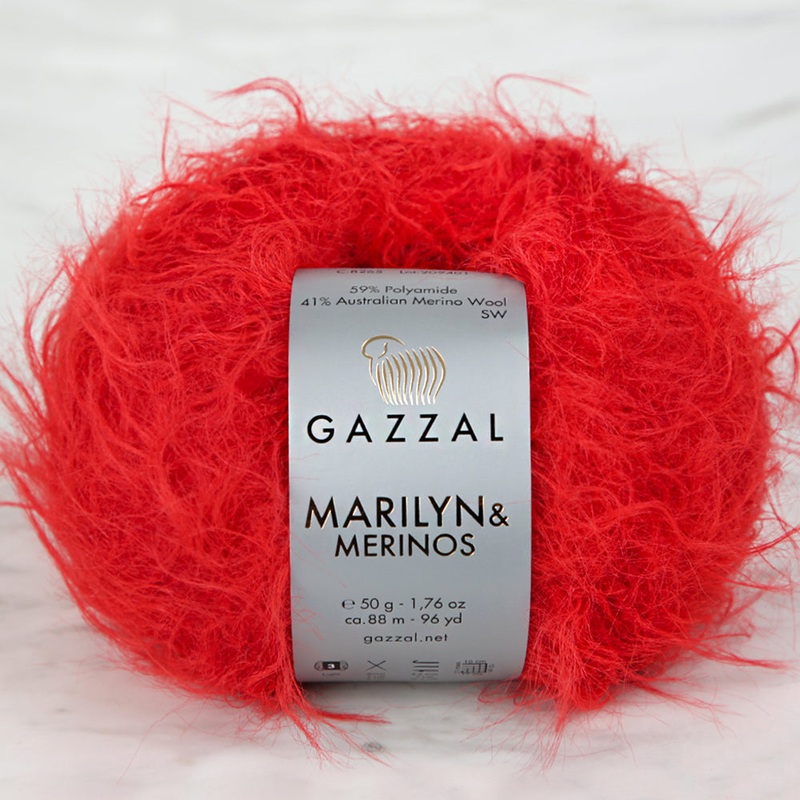 Gazzal Marilyn&Merinos Hand Knitting Yarn, Red – 8265