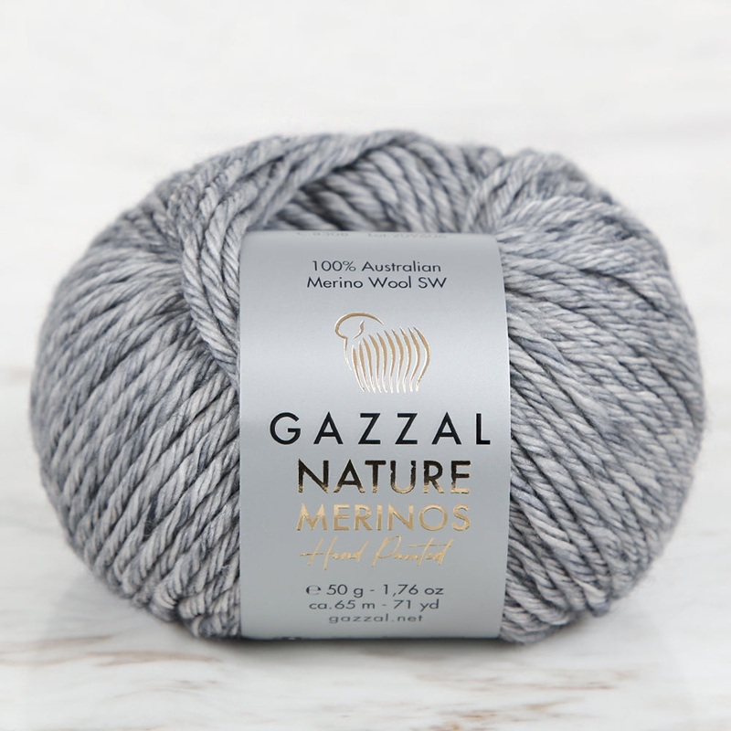 Gazzal Nature Merinos Hand Knitting Yarn,Gray-8308