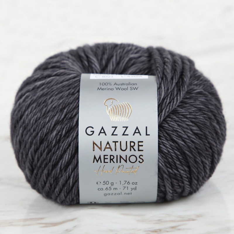 Gazzal Nature Merinos Hand Knitting Yarn,Gray -8321