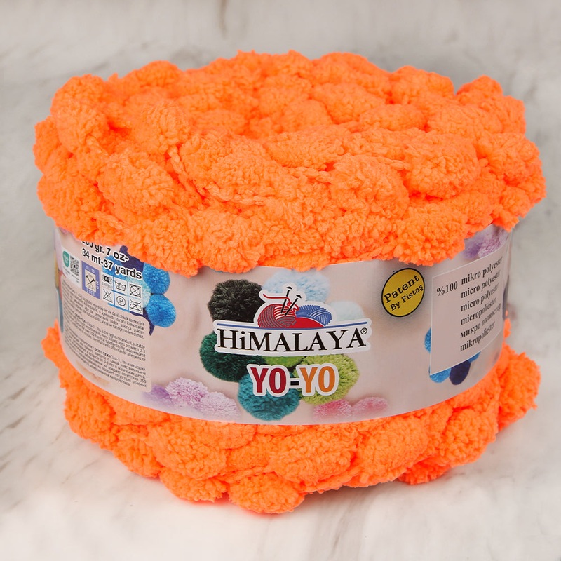 Himalaya Yo-Yo Hand Knitting Yarn , Neon Orange – 82128