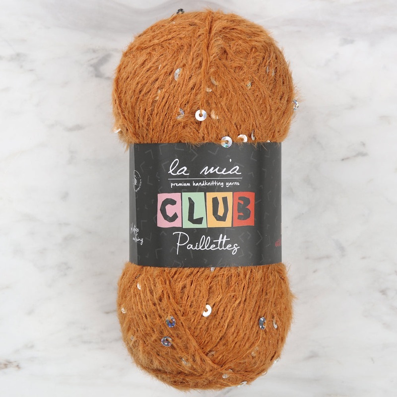La Mia Club Paillettes Hand Kniitting Yarn, Cinnamon – 622