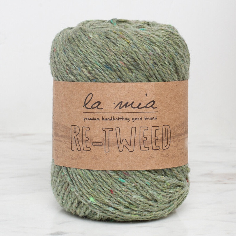 La Mia Re-Tweed  Melange Yarn, Green – L173