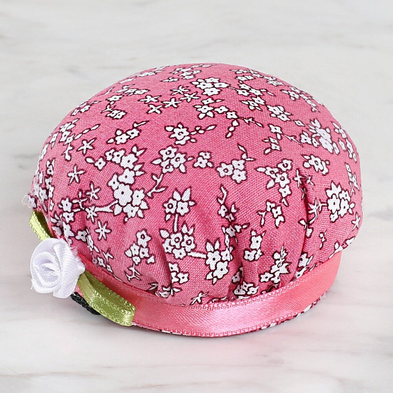 Loren Arm Pincushion, Flower Patterned – Dark Pink
