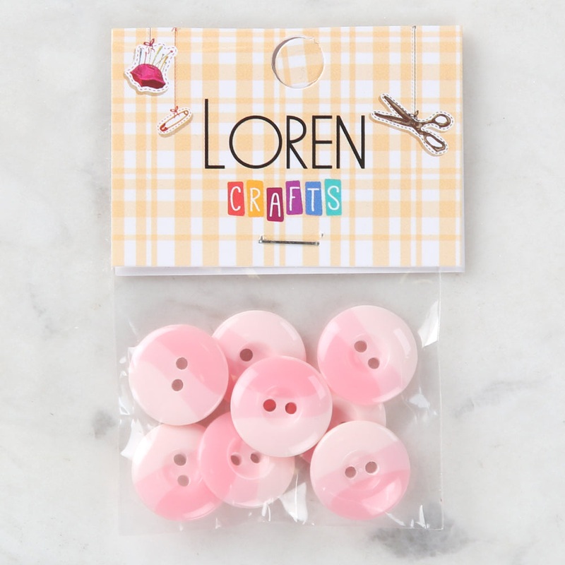 Loren Crafts 8 Pack Button, Pink – 1123