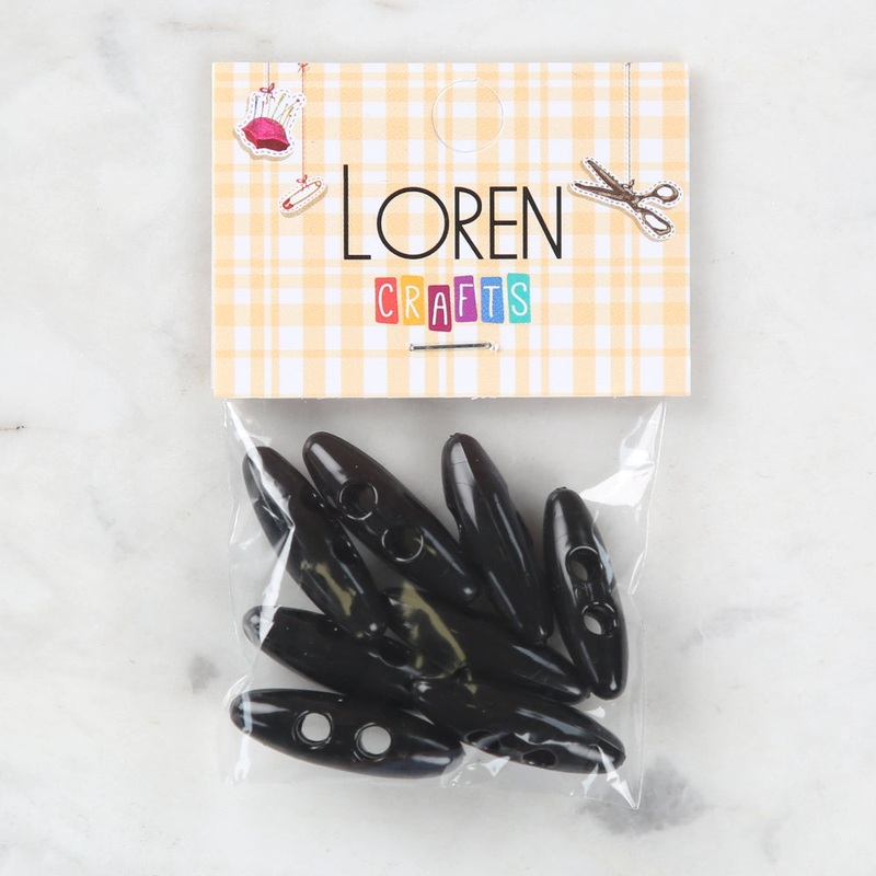 Loren Crafts 8 Pack Shepherd Button, Black – 109