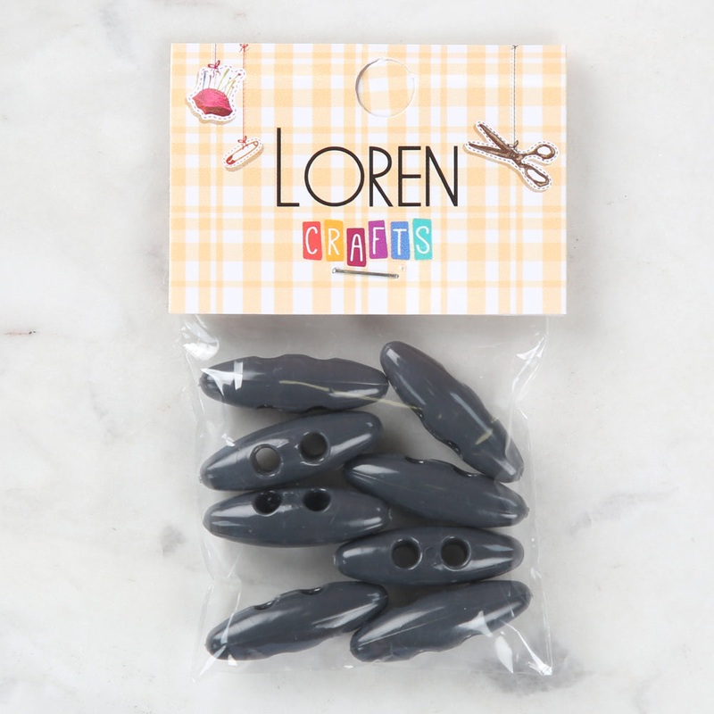 Loren Crafts 8 Pack  Shepherd Button, Dark Grey – 14