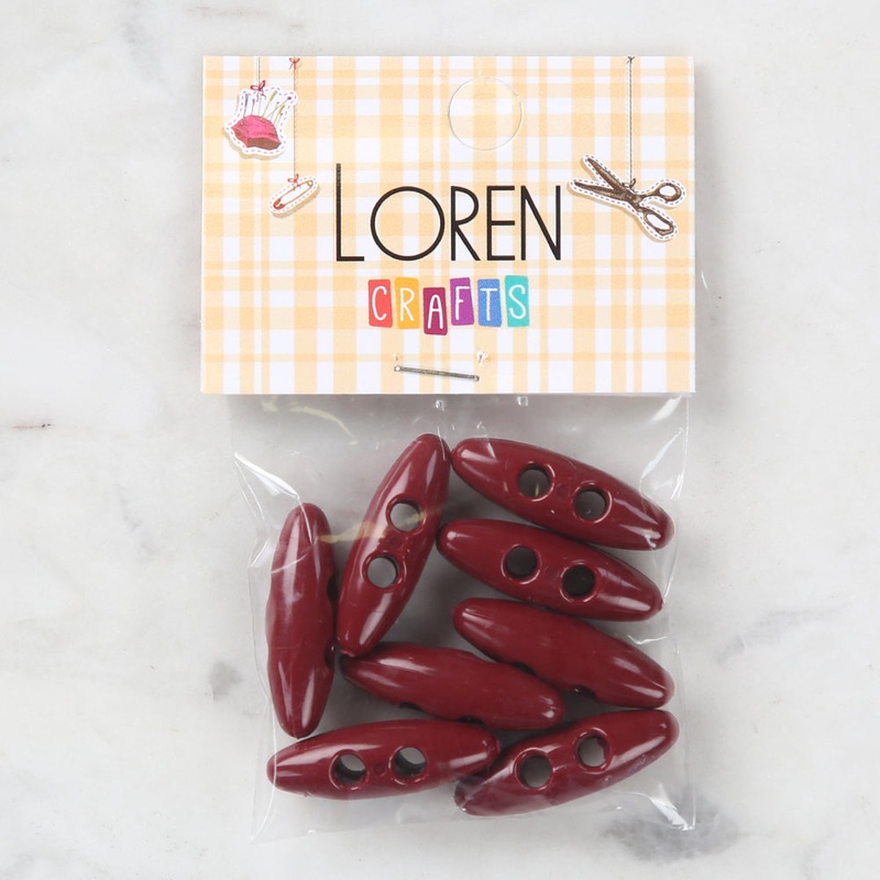 Loren Crafts 8 Pack Shepherd Button, Red – 66