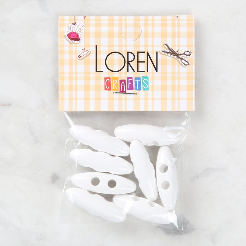 Loren Crafts 8 Pack Shepherd Button, White – 99