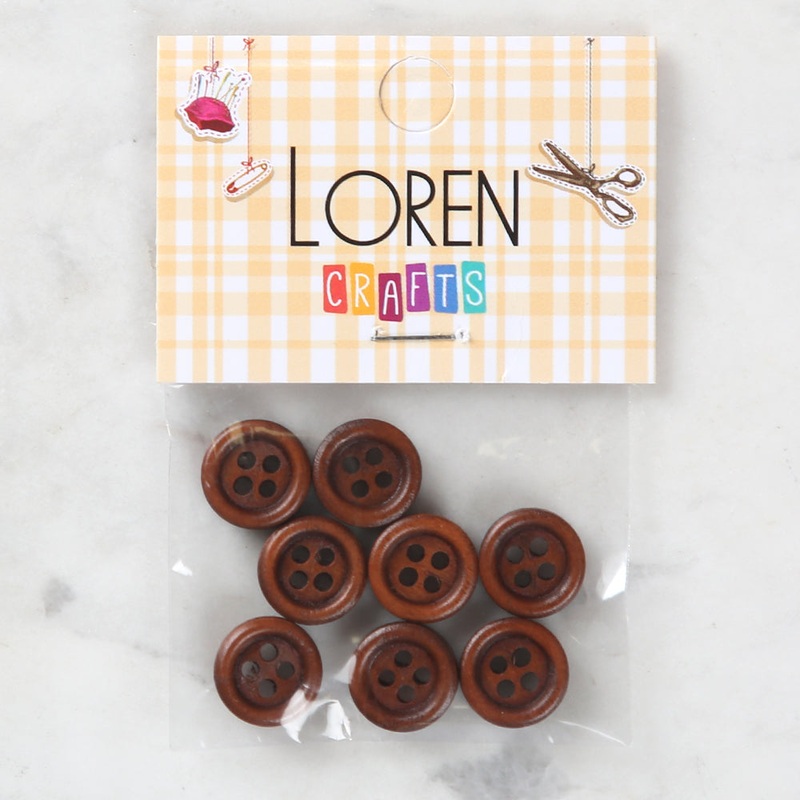 Loren Crafts 8  Pack Wooden Button – 720