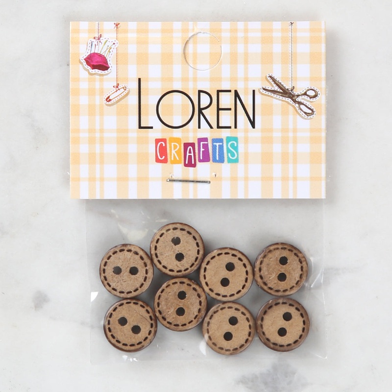 Loren Crafts 8  Pack Wooden Button – 730