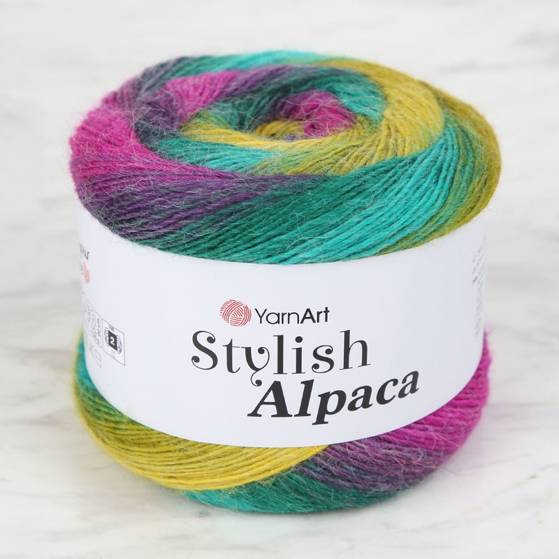 YarnArt Stylish Alpaca Hand Knitting Yarns, Variegated – 7703