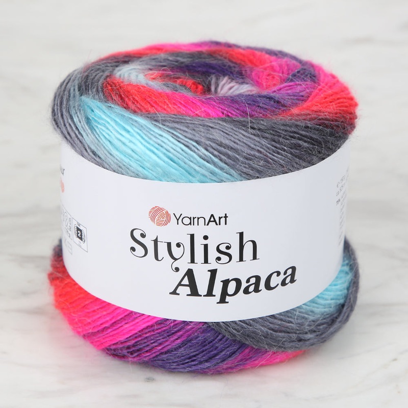YarnArt Stylish Alpaca Hand Knitting Yarns, Variegated – 7711